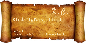 Királyfalvi Cirill névjegykártya